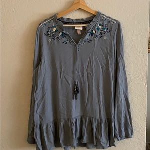 Ruffle embroidered blouse